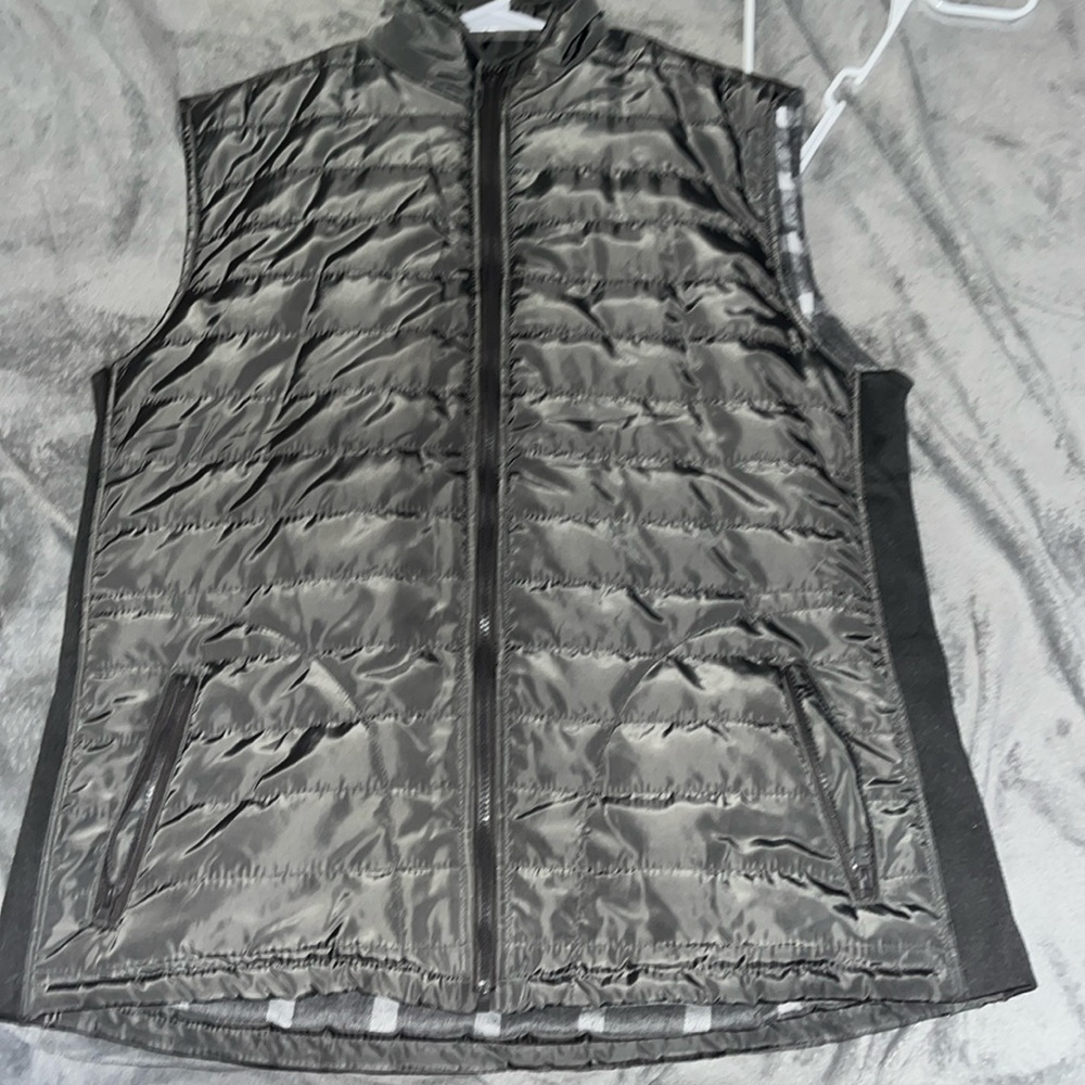 grey puffer vest